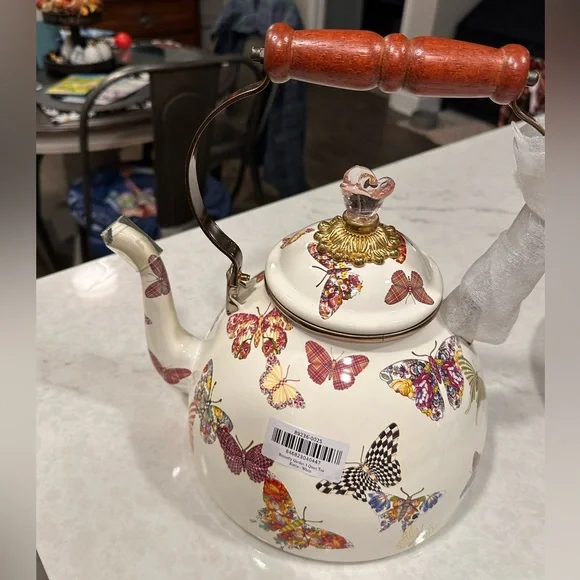 MacKenzie-Childs Butterfly Garden 3 quart Tea Kettle (Never used!) - Picture 14 of 16